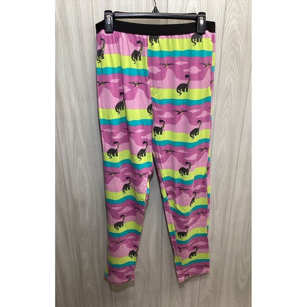 EARTHBOUND Women's (Size‎ L) Pull On Elastic Waist Sleep Pants Dinosaur